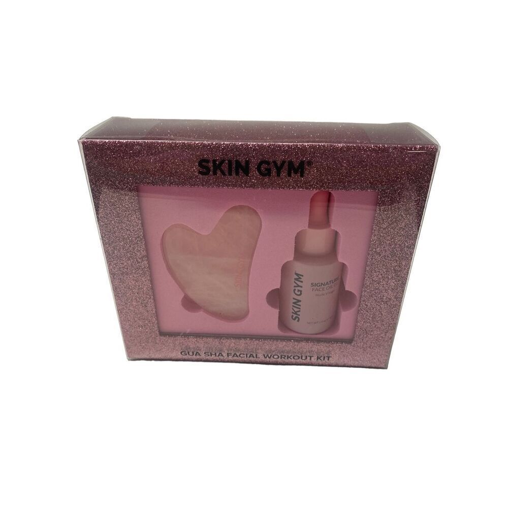 Skin Gym Facial Workout Kit Gua Sha And Signature Face Oil New Open Box